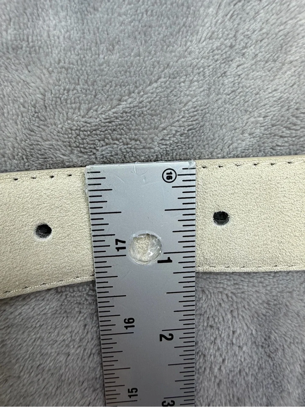 Men’s Beige Suede Belt with Silver Buckle Guest Party Fall 38